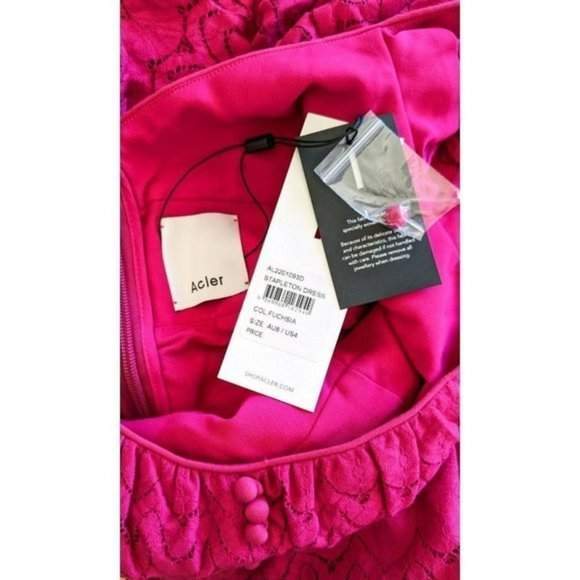 BNWT Acler Stapleton Dress Fchia Pink Size  8 - Picture 13 of 14